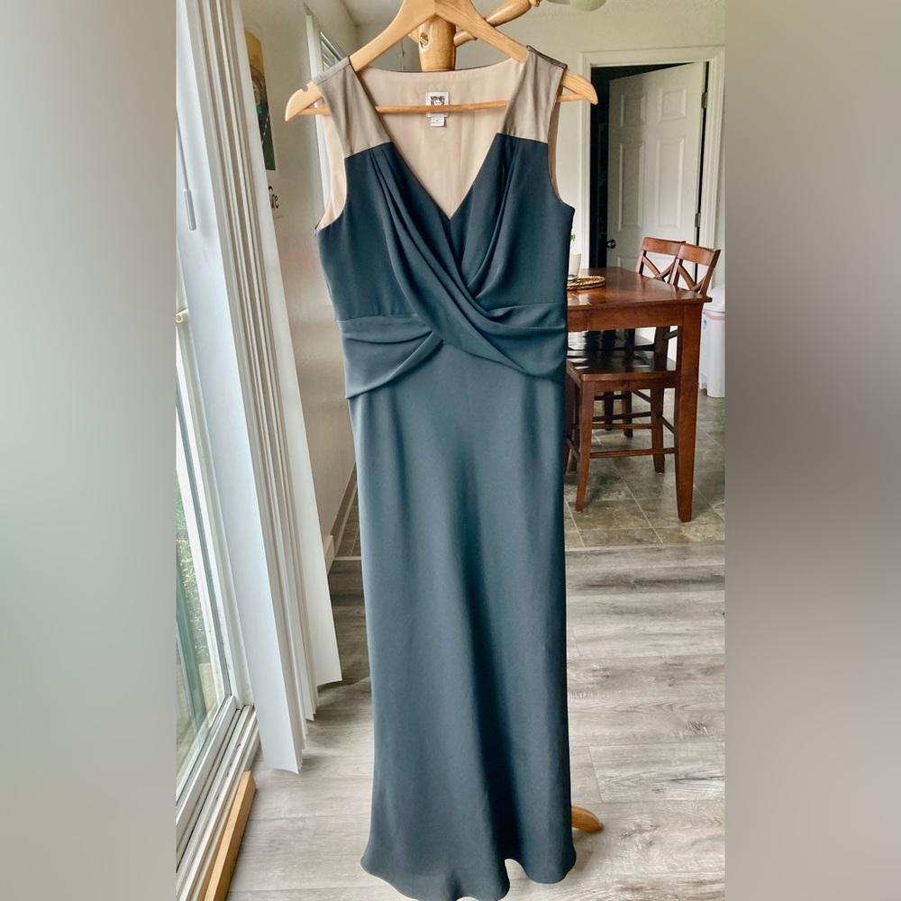 Ann Klein Gorgeous Floor Length Formal Cocktail Sleeveless Dress (6)